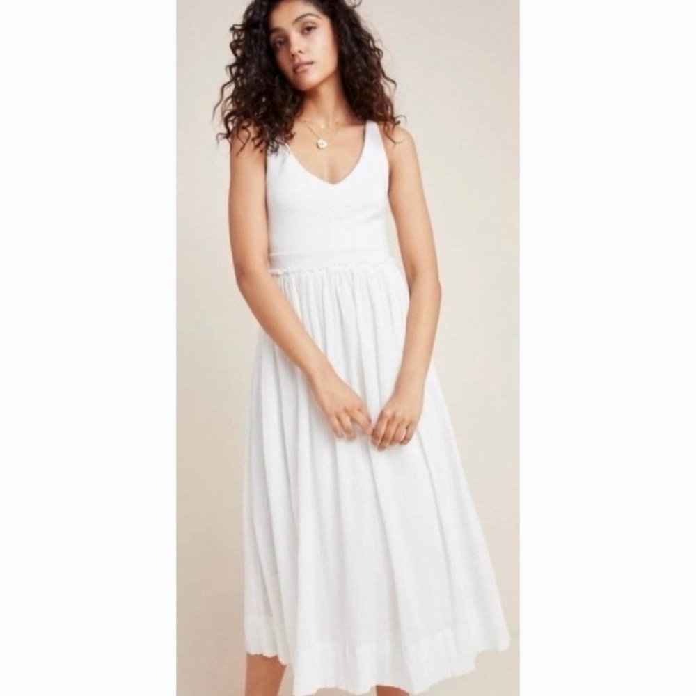ANTHROPOLOGIE • Saturday Sunday White Elina Sleeveless V-Neck Midi Dress, 3X